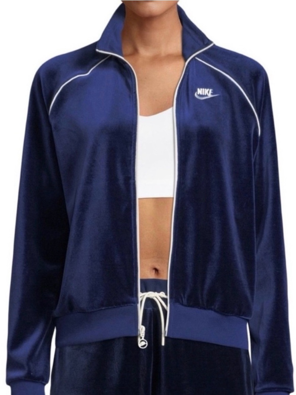 Nike Blue Sportswear Velour Jacket